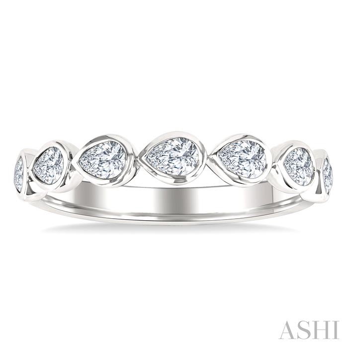 Pear Shape East-West Bezel Set Diamond Fashion Band-2