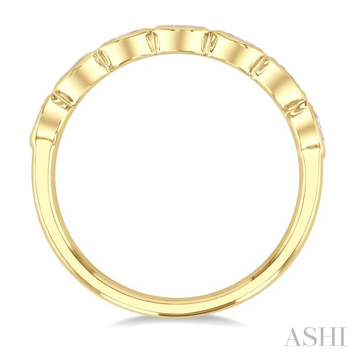 Oval Shape East-West Bezel Set Diamond Fashion Band-3