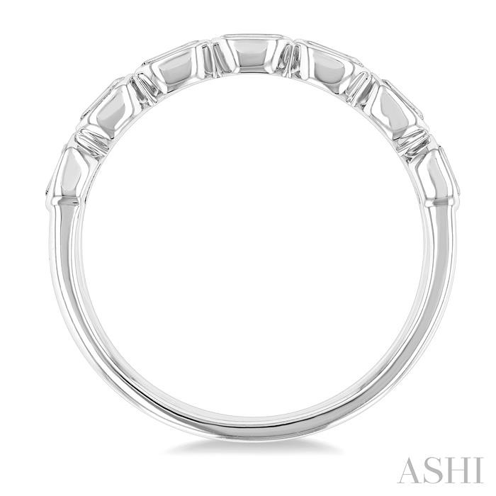 Emerald Shape East-West Bezel Set Diamond Fashion Band-3