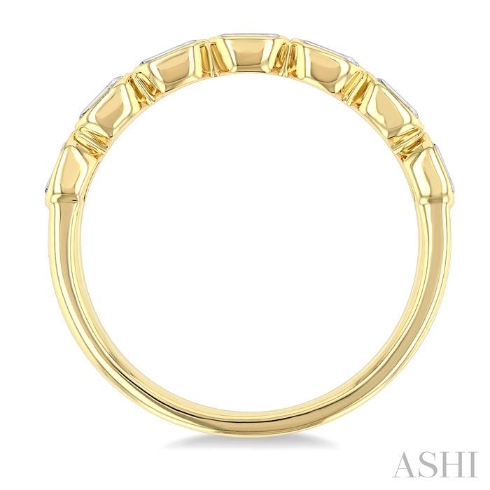 Emerald Shape East-West Bezel Set Diamond Fashion Band-3