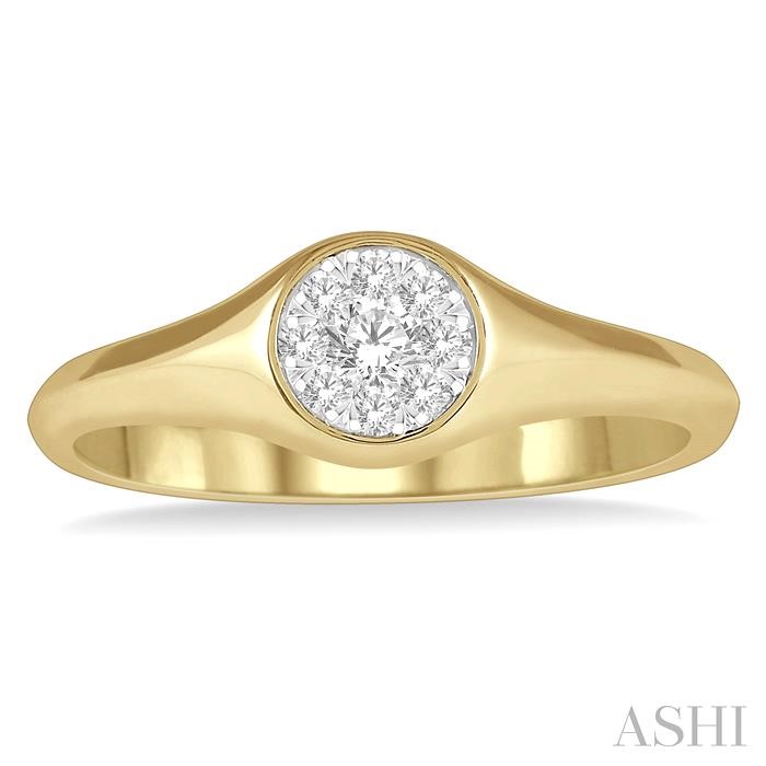 Round Shape Lovebright Essential Diamond Signet Ring-2
