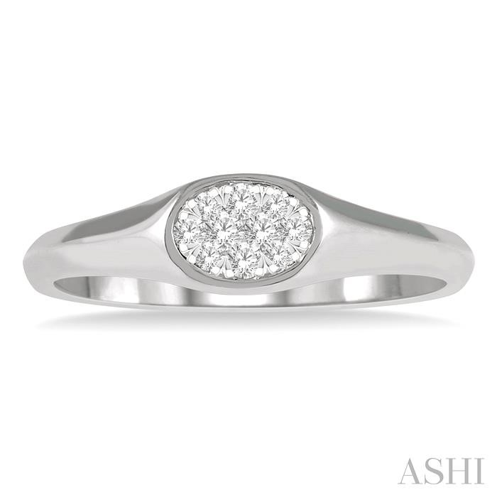 Oval Shape East-West Lovebright Essential Diamond Signet Ring-2
