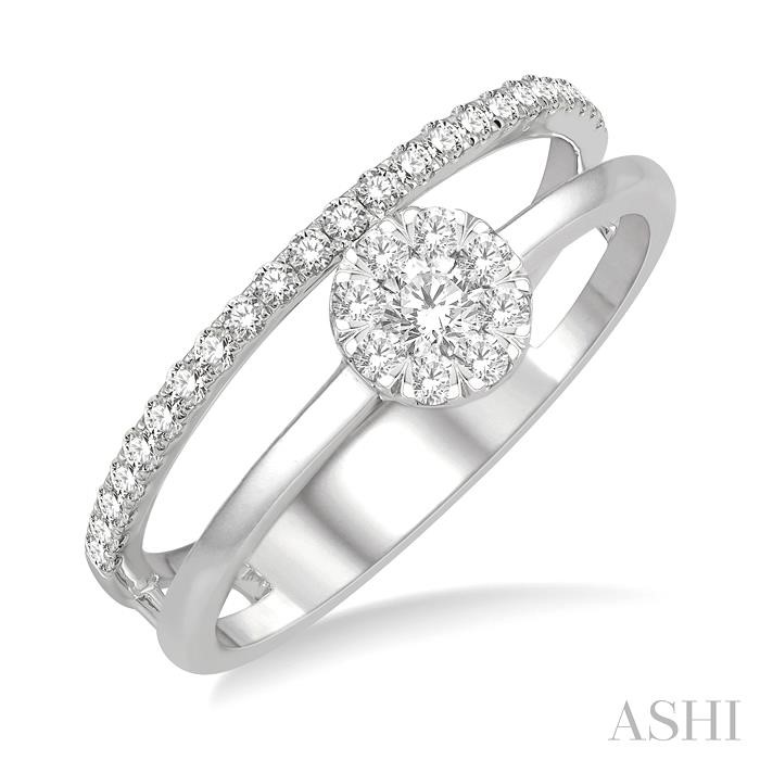 DOUBLE ROW ROUND SHAPE LOVEBRIGHT DIAMOND FASHION RING