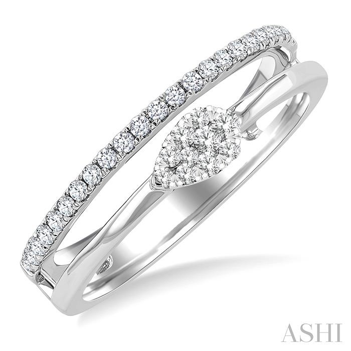Pear Shape Double Row East-West Lovebright Diamond Fashion Ring