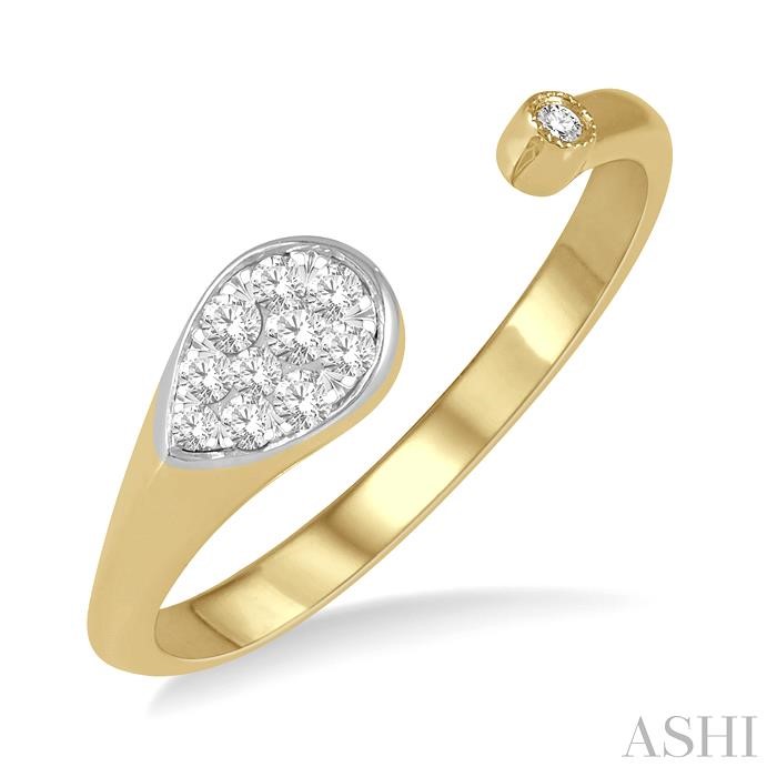 PEAR SHAPE LOVEBRIGHT DIAMOND FASHION OPEN SIGNET RING