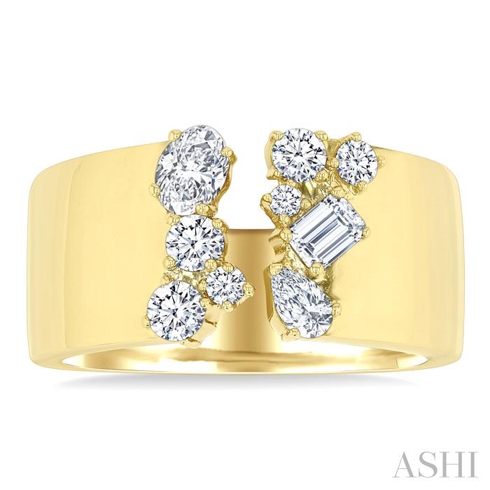 Bold Mixed Shape Diamond Fashion Open Band-2
