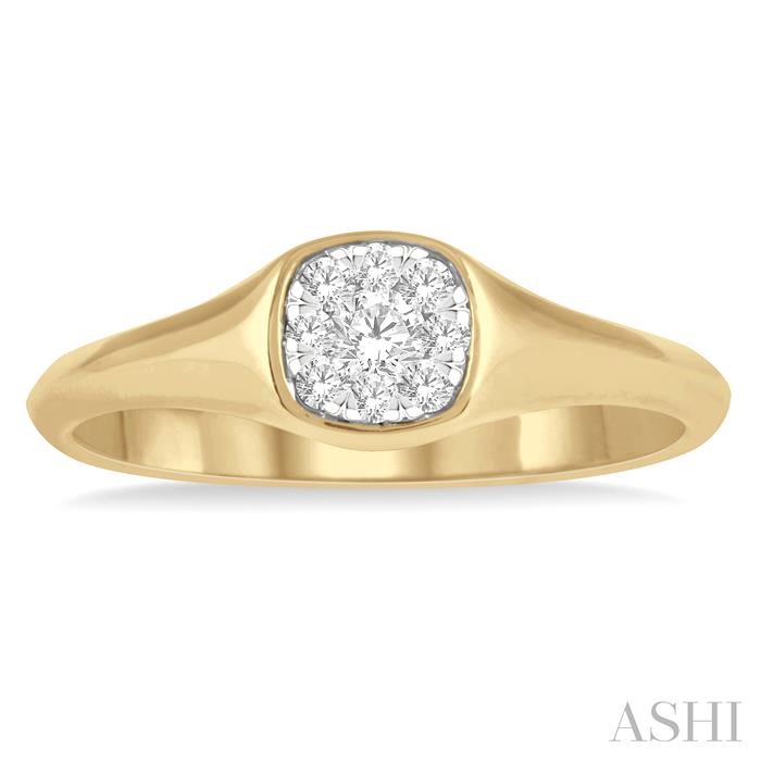 Cushion Shape Lovebright Essential Diamond Signet Ring-2