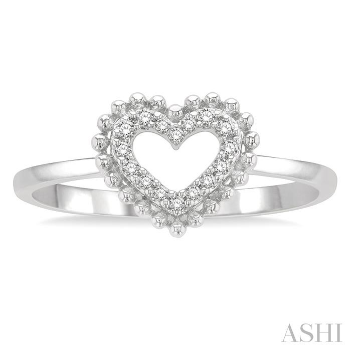 Stackable Heart Shape Petite Diamond Fashion Ring-2