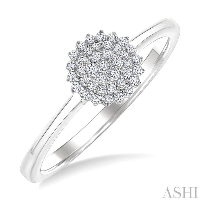 Round Shape Petite Cluster Diamond Fashion Ring