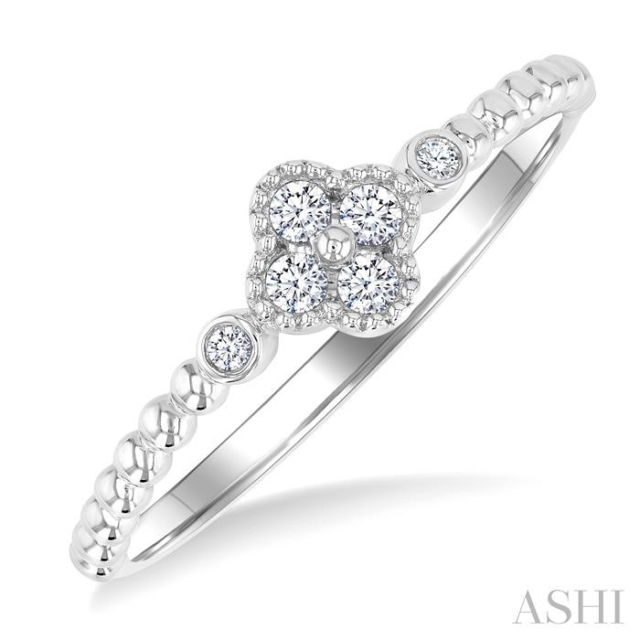 Bead Clover Petite Diamond Fashion Ring