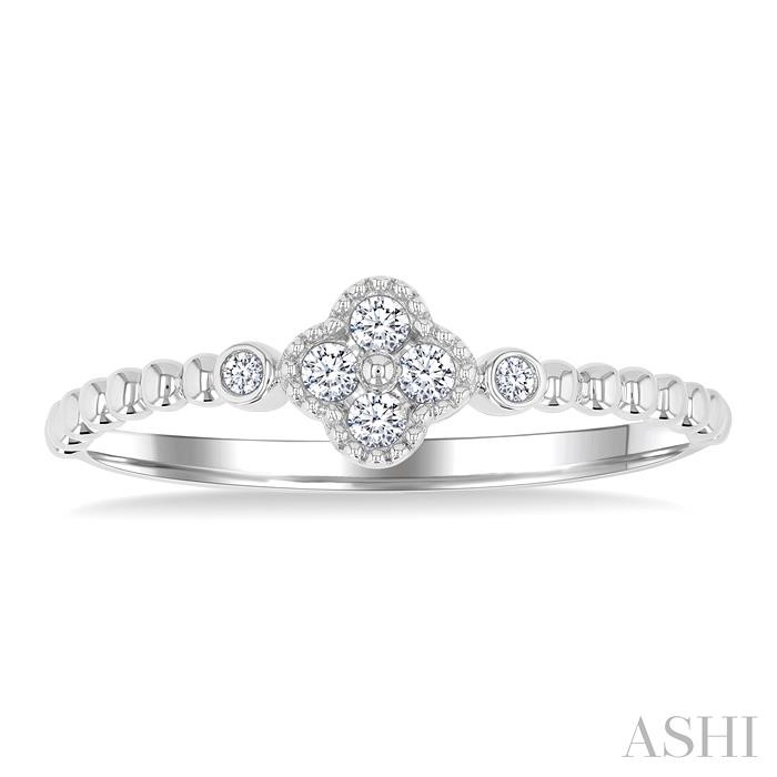 Bead Clover Petite Diamond Fashion Ring-2