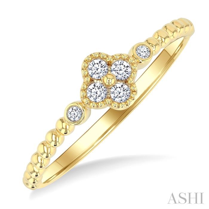 Bead Clover Petite Diamond Fashion Ring
