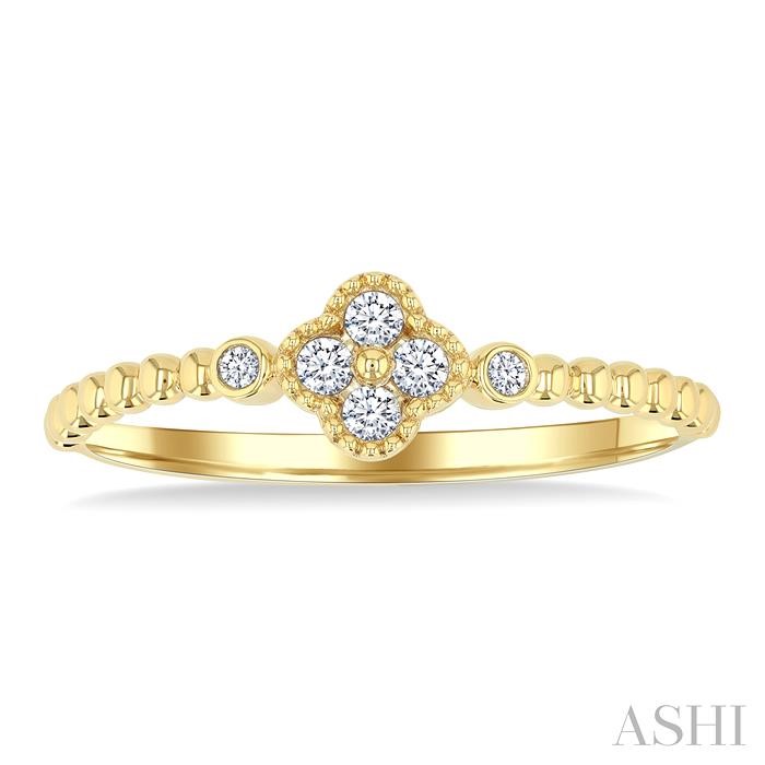 Bead Clover Petite Diamond Fashion Ring-2