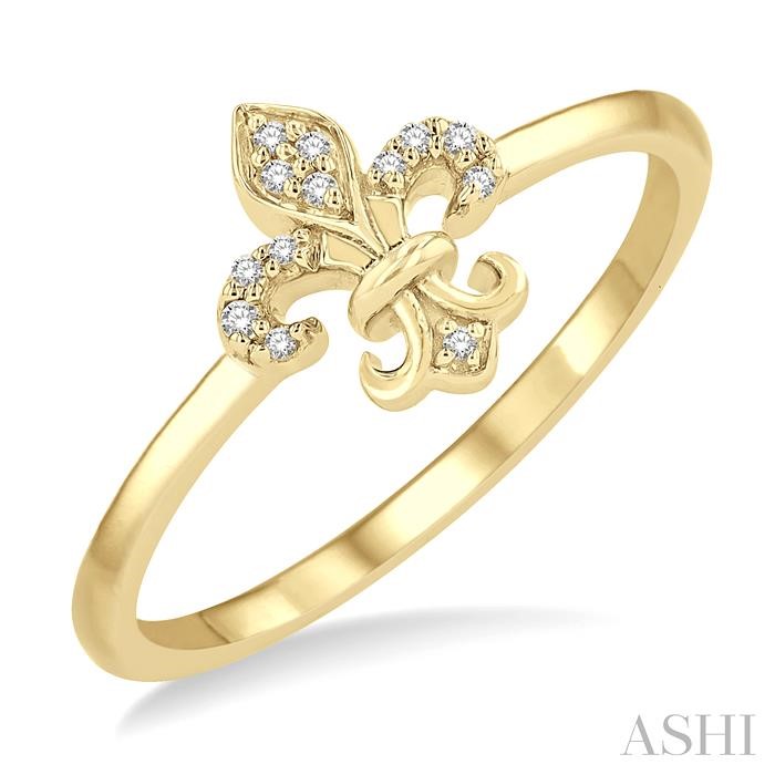 Stackable Fleur De Lis Petite Diamond Fashion Ring