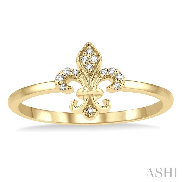 Stackable Fleur De Lis Petite Diamond Fashion Ring-2