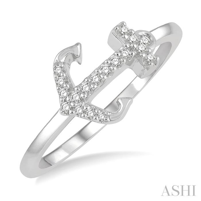 STACKABLE ANCHOR SHAPE PETITE DIAMOND FASHION RING