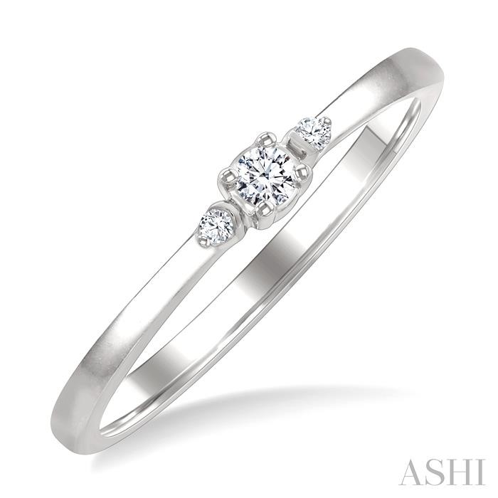 Round Shape 3 Stone Petite Diamond Ring