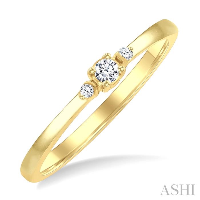 Round Shape 3 Stone Petite Diamond Ring