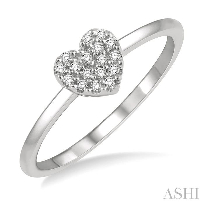 STACKABLE HEART SHAPE PETITE DIAMOND FASHION RING