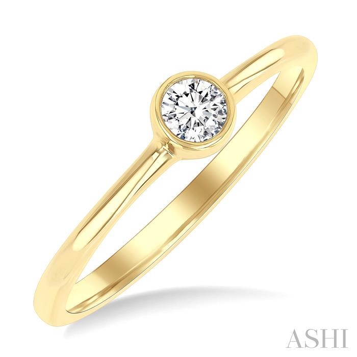 Round Shape Bezel Set Petite Diamond Fashion Ring