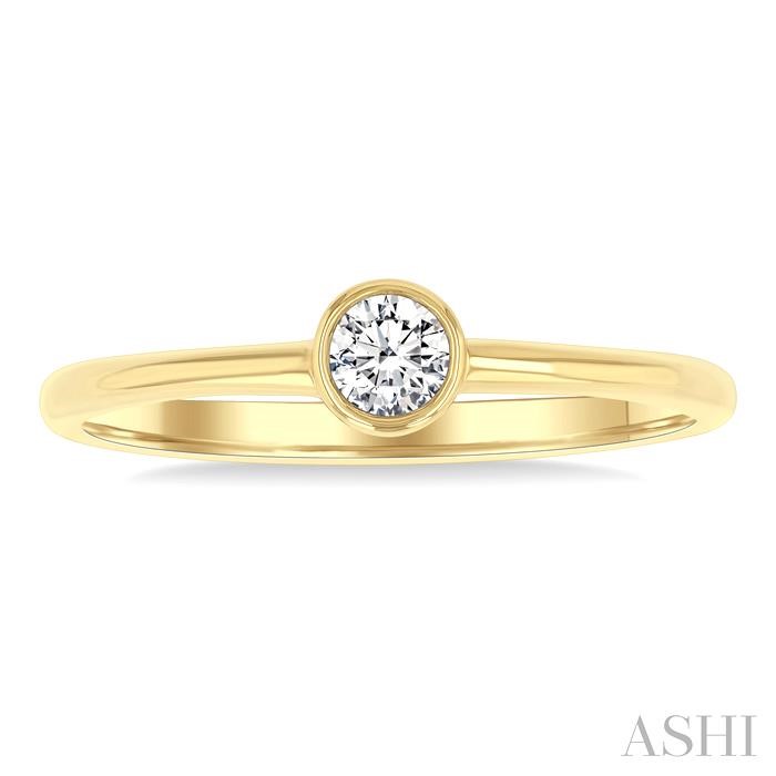 Round Shape Bezel Set Petite Diamond Fashion Ring-2
