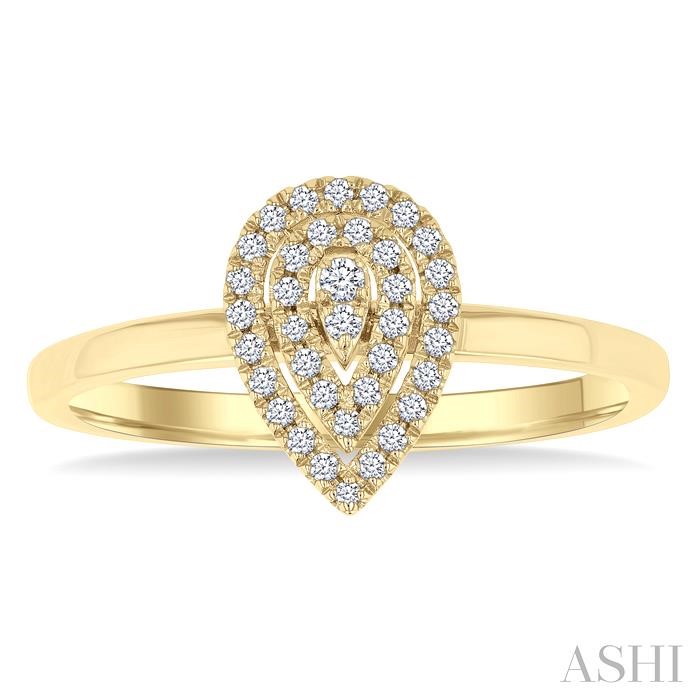 Pear Shape Petite Halo Diamond Fashion Ring-2