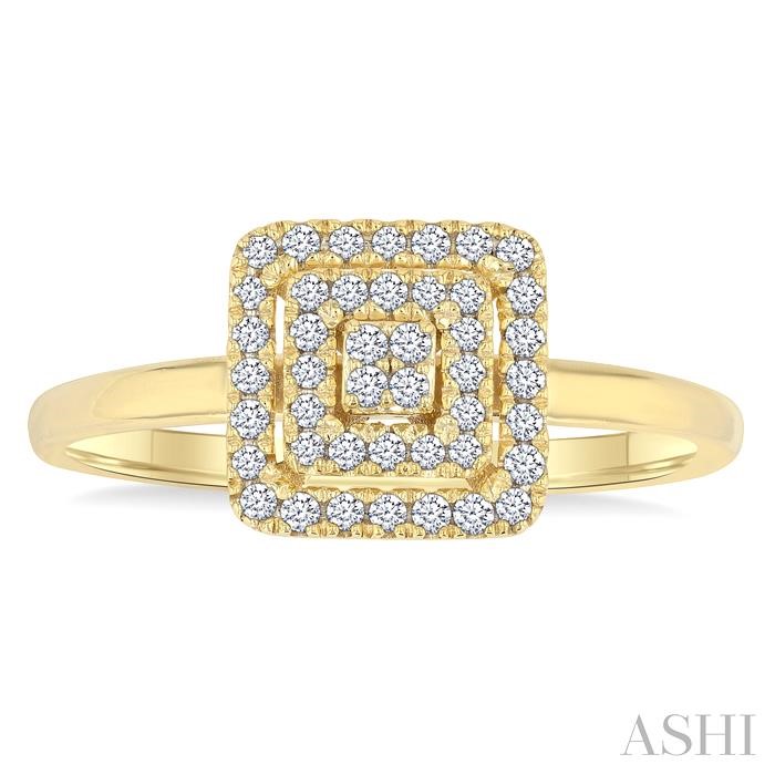 Princess Shape Petite Halo Diamond Fashion Ring-2
