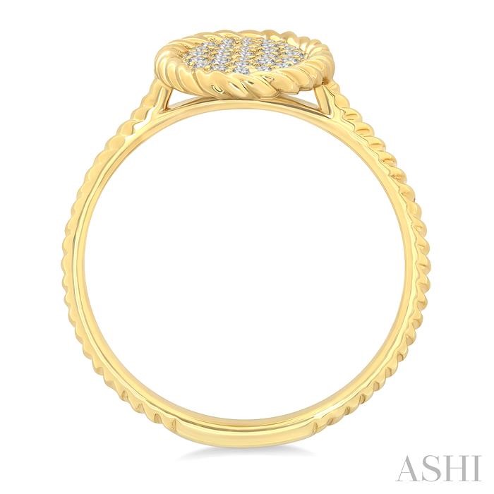 Pave-Set Oval Shape Rope Diamond Fashion Ring-3