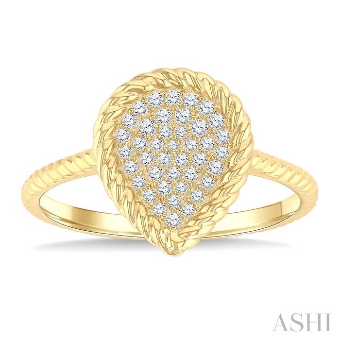 Pave-Set Pear Shape Rope Diamond Fashion Ring-2