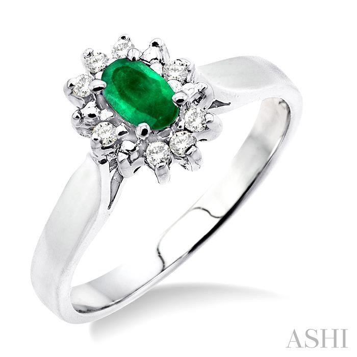 OVAL SHAPE GEMSTONE & HALO DIAMOND RING