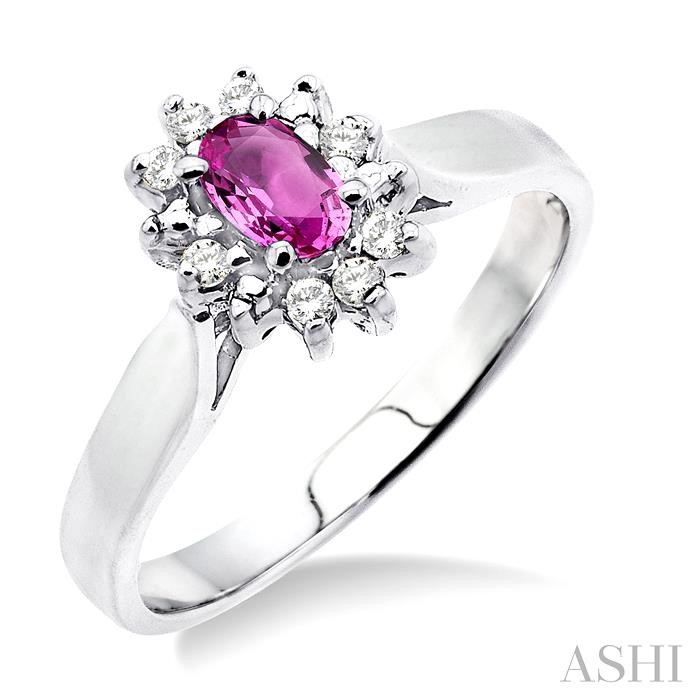 OVAL SHAPE GEMSTONE & HALO DIAMOND RING