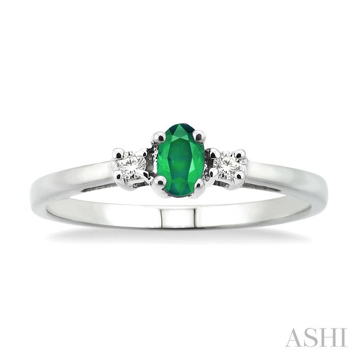 Oval Shape Gemstone & Diamond Ring-2