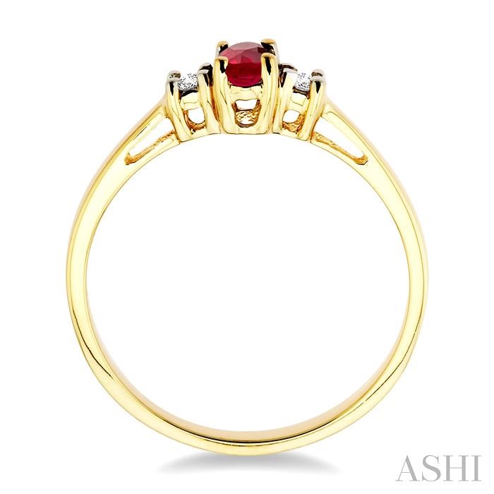 Oval Shape Gemstone & Diamond Ring-3