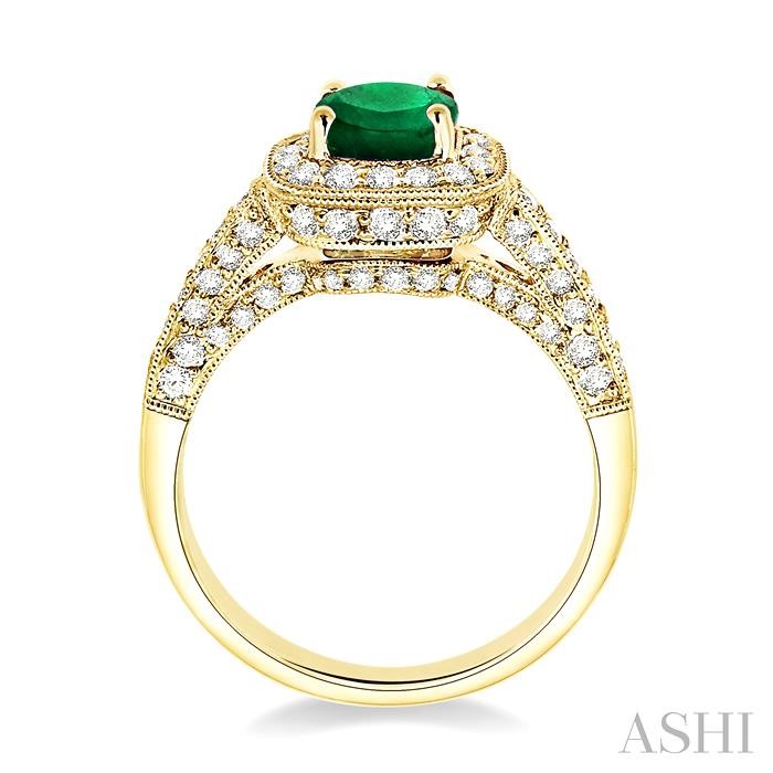 Cushion Shape Gemstone & Halo Diamond Ring