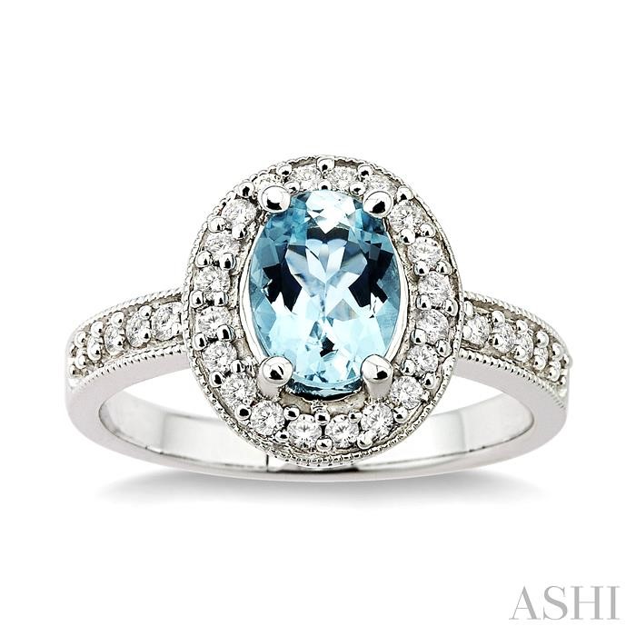 Oval Shape Gemstone & Halo Diamond Ring