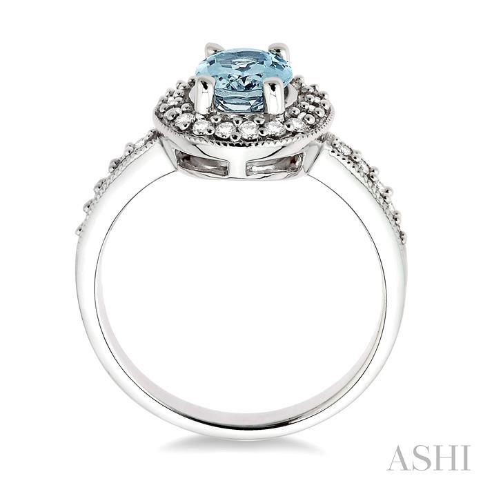 Oval Shape Gemstone & Halo Diamond Ring