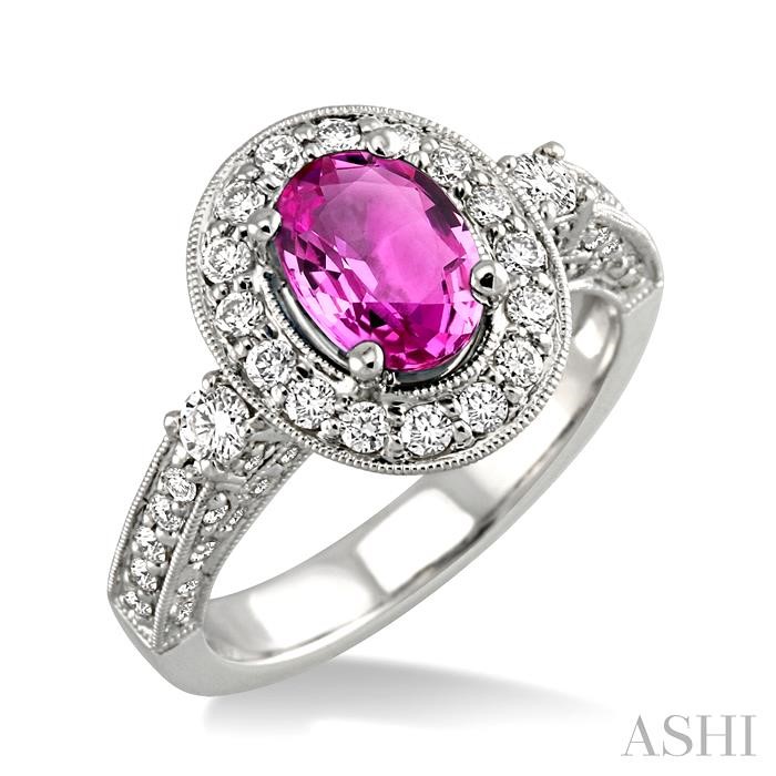 OVAL SHAPE GEMSTONE & DIAMOND RING