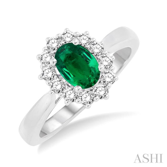 OVAL SHAPE GEMSTONE & HALO DIAMOND RING