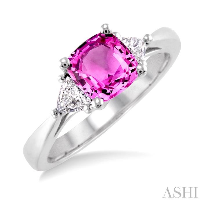 CUSHION SHAPE GEMSTONE & DIAMOND RING