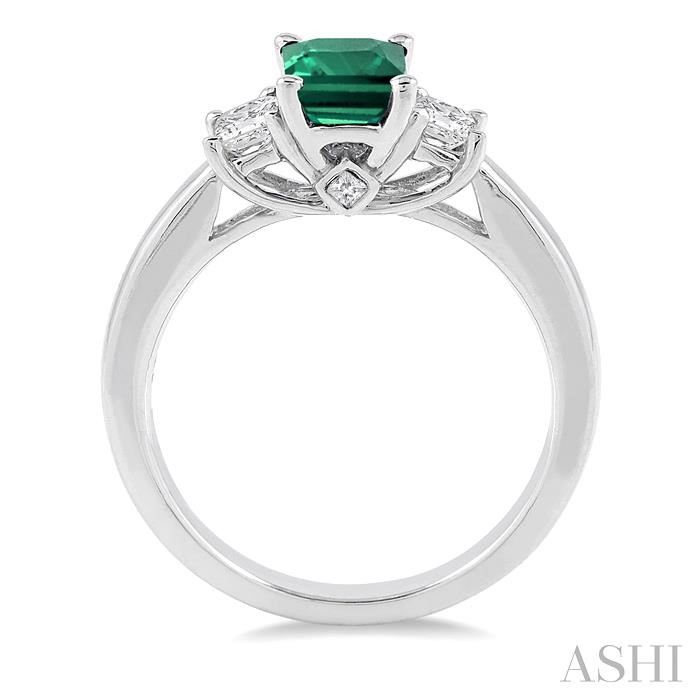 Emerald Shape Gemstone & Diamond Ring