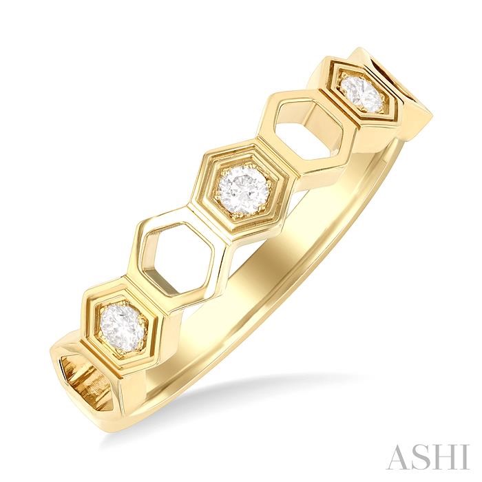 HEXAGON SHAPE DIAMOND FASHION RING