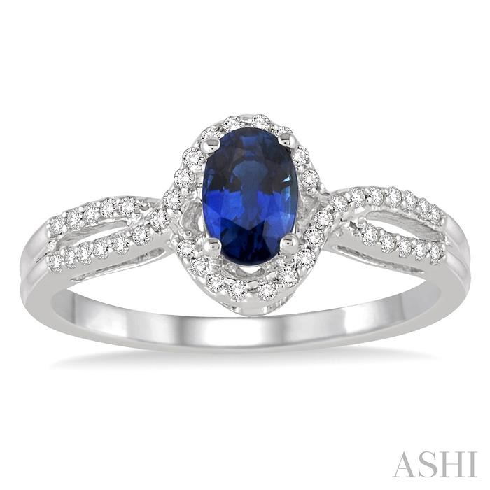 Oval Shape Gemstone & Diamond Ring-2