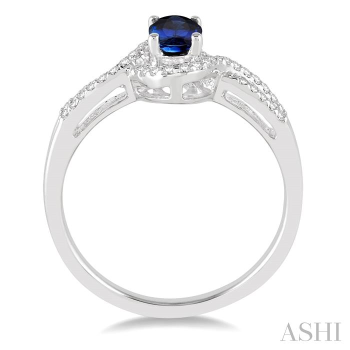 Oval Shape Gemstone & Diamond Ring-3