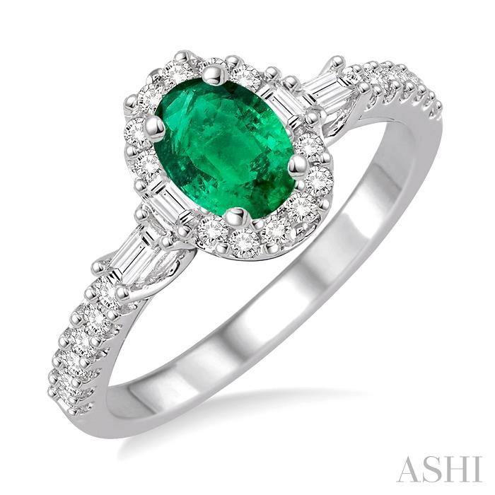 OVAL SHAPE GEMSTONE & DIAMOND RING