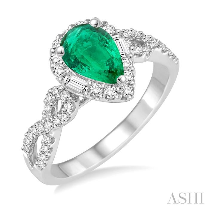 Pear Shape Gemstone & Halo Diamond Ring