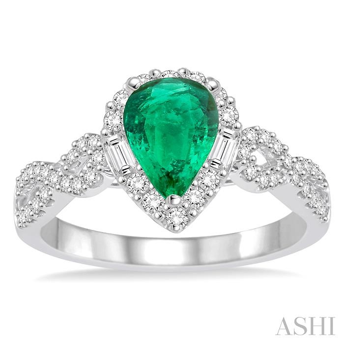 Pear Shape Gemstone & Halo Diamond Ring-2