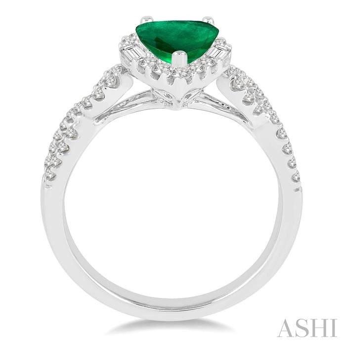 Pear Shape Gemstone & Halo Diamond Ring-3