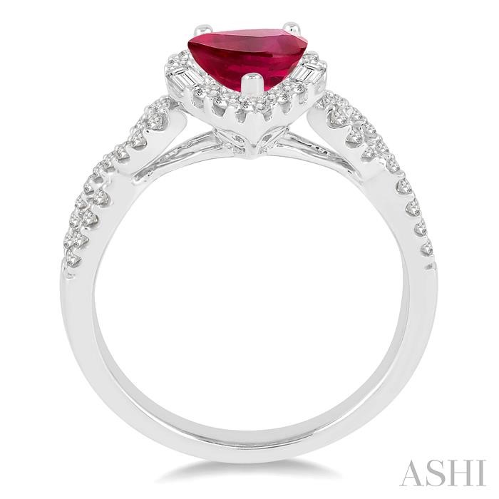 Pear Shape Gemstone & Halo Diamond Ring-3