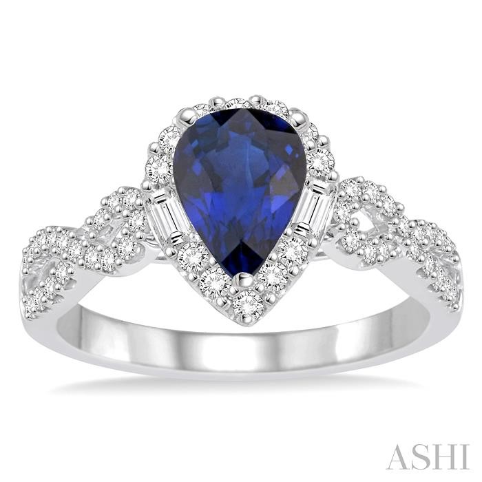 Pear Shape Gemstone & Halo Diamond Ring-2
