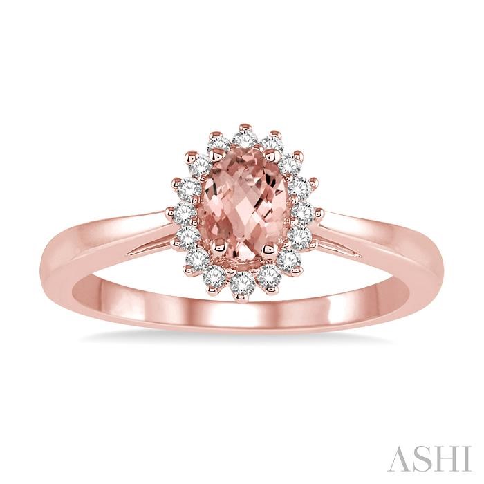 Oval Shape Gemstone & Halo Diamond Ring-2